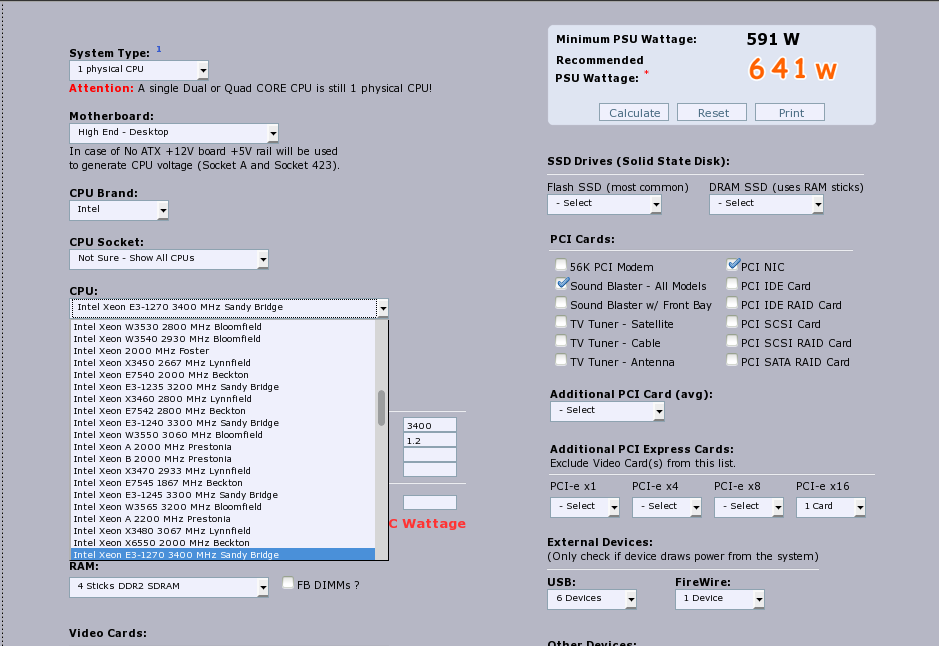 power supply unit calculator