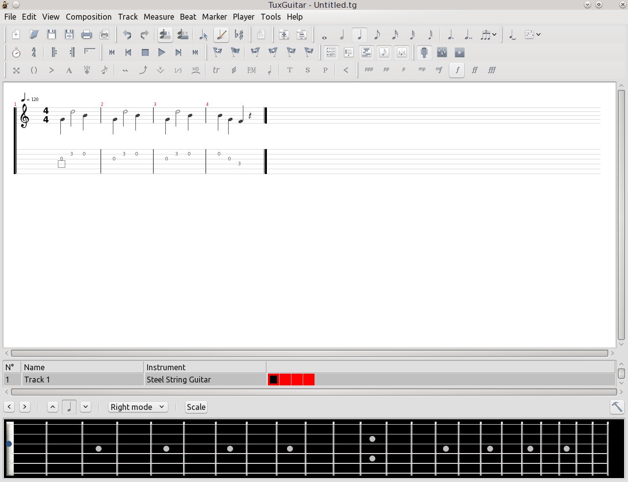 tuxguitar piano editor