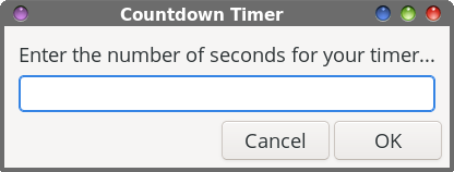 Seconds for the timer