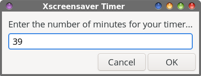 Screensaver timer minutes