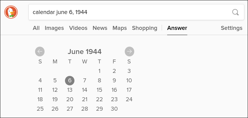 Duck Duck Go Generate Calendar 2