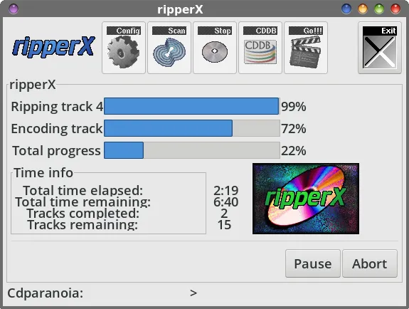 RipperX Progress
