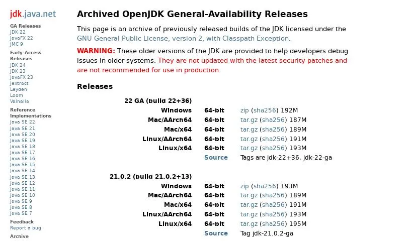 OpenJDK Archive