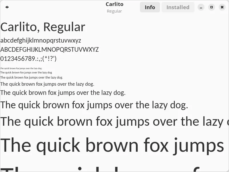 Gnome Fonts Viewer