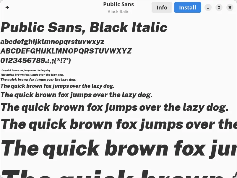 Gnome Fonts Viewer