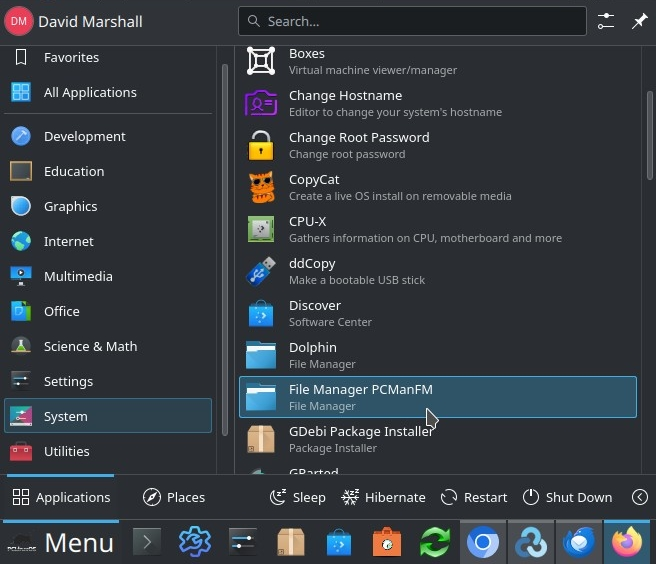 Application Menu