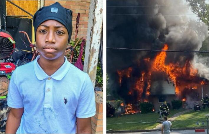 12-yo saves family from house fire