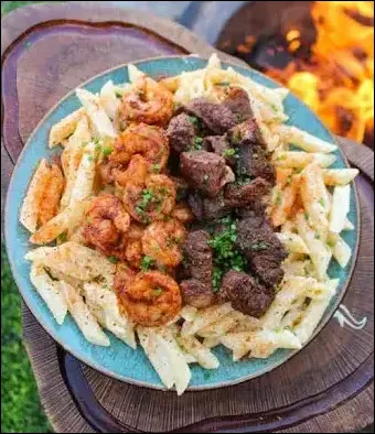 Steak and Shrimp Alfredo